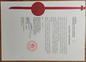 Australia Notarial certificate