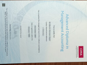 Chartered lnstitute of Management Accountants certificate, CIMA certificate