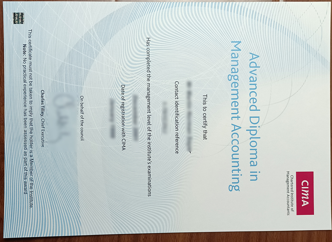 Chartered lnstitute of Management Accountants certificate, CIMA certificate