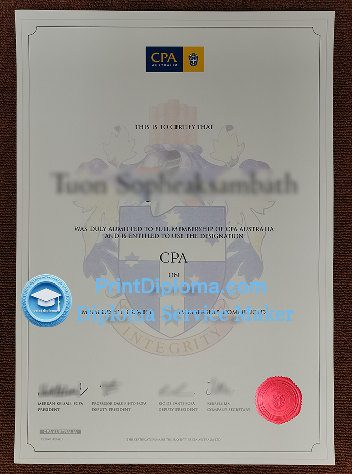 CPA Australia Certificate CPA Australia Certificate