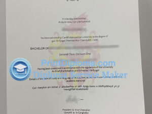 Cardiff Metropolitan University diploma