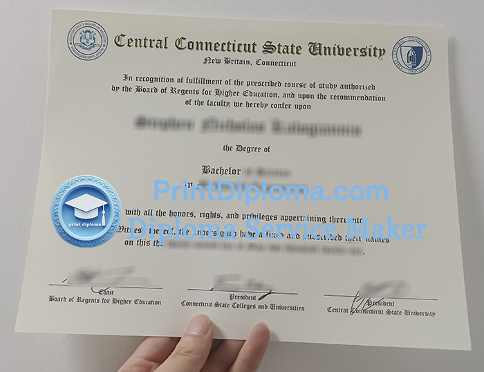Central Connecticut State University diploma, CCSU degree