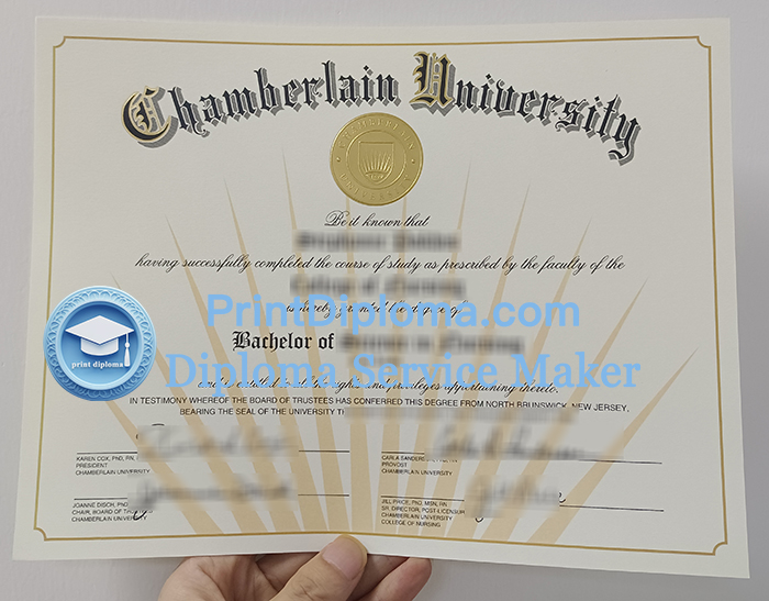 Chamberlain University diploma