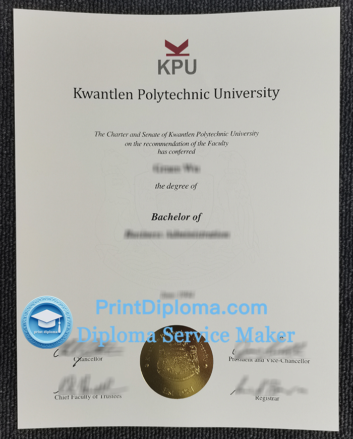 Kwantlen Polytechnic University diploma