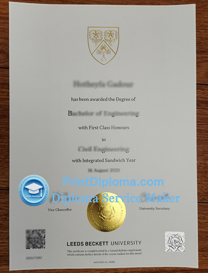 Leeds Beckett University diploma