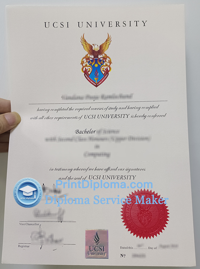 UCSI University diploma